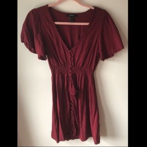 Maroon Short Flowy Dress